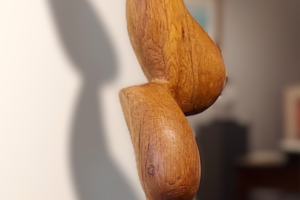 Flowering Figure white oak sculpture by Herb Simon, 7 x 7 x 32 Flowering Figure white oak sculpture by Herb Simon, 7 x 7 x 32